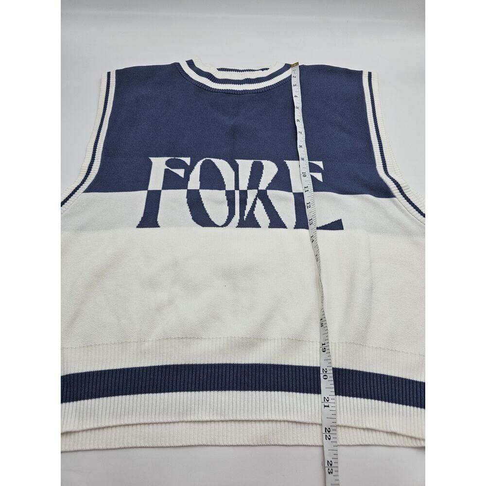 Fore Women's Size Large Sleeveless Golf Sweater Indigo/White NWT - Picture 4 of 8